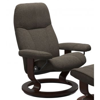 Fotoliu recliner Stressless Consul Classic M cadru maro tapiterie textil Linden Brown