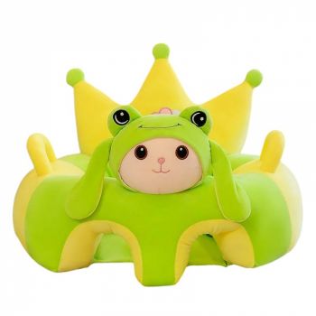 Fotoliu bebe cu spatar si suport de picioare Royal Crown Baby Frog, Broscuta verde