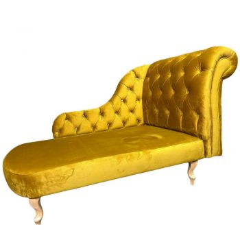 Fotoliu Chesterfield Lounge, 140x75x75cm, Velutto 08 Mustard, Glasspandoor