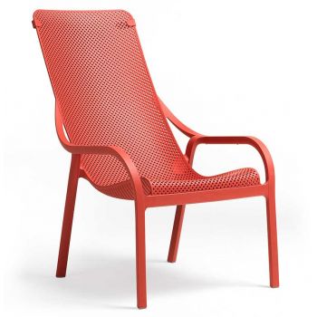 Fotoliu exterior Nardi Net Lounge rosu coral