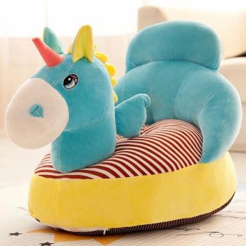 Fotoliu maxi bebe din plus cu spatar - Unicorn Bleu