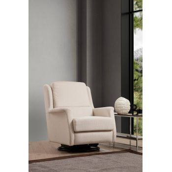 Fotoliu Rotativ Costor Wing Chair, Alb, 100 x 82 x 100 cm