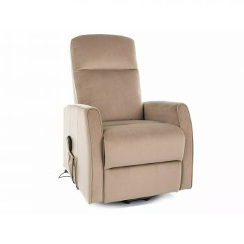 Fotoliu cu Recliner Electric Selle 152, 68x89-144x110 cm, Catifea Beige