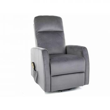 Fotoliu cu Recliner Electric Selle 152, 68x89-144x110 cm, Catifea Gri