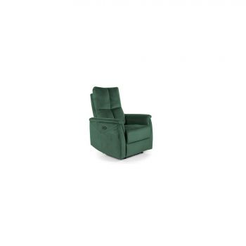 Fotoliu cu Recliner, Selle 129, 76x94-160x96 cm, Catifea, Verde