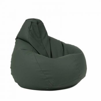 Fotoliu Nirvana Hobbit, Material Piele ecologica - Dark Green