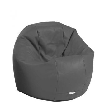 Fotoliu Relaxo, Material Piele ecologica - Dark Grey