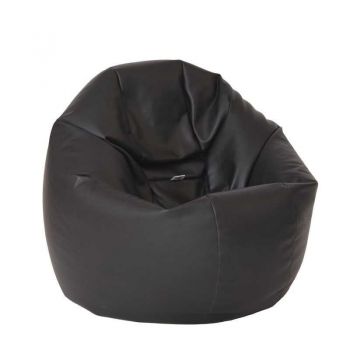 Fotoliu Relaxo XL , Material Piele ecologica - Negru