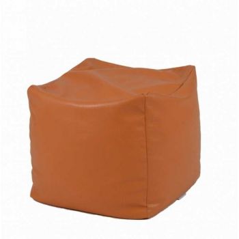 Taburet Cub, Material Piele ecologica - Brown