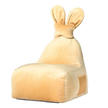 Fotoliu puf pentru copii galben Funny Bunny – The Brooklyn Kids