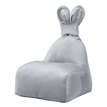 Fotoliu puf pentru copii gri deschis Funny Bunny – The Brooklyn Kids