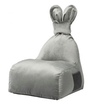 Fotoliu puf pentru copii gri Funny Bunny – The Brooklyn Kids