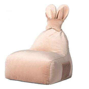 Fotoliu puf pentru copii roz deschis Funny Bunny – The Brooklyn Kids