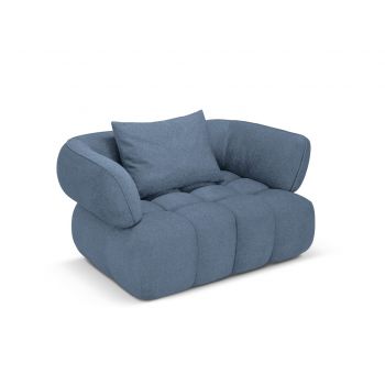 Fotoliu, Reese-192, Micadoni Home, 144x100x84 cm, catifea structurata, albastru jeans