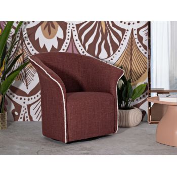 Fotoliu rotativ Siena Swivel, Mauro Ferretti, 83.5x66x80 cm, fier/poliester, bordo Fotoliu rotativ Siena Swivel, Mauro Ferretti, 83.5x66x80 cm, fier/poliester, bordo