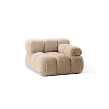 Modul dreapta pentru canapea modulara, 1 loc, Bellis-213, Micadoni Home, 94x94x70 cm, tesatura boucle, bej sand