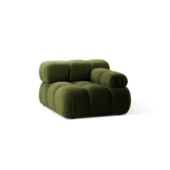 Modul dreapta pentru canapea modulara, 1 loc, Bellis-213, Micadoni Home, 94x94x70 cm, tesatura boucle, verde