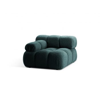 Modul stanga pentru canapea modulara, 1 loc, Bellis-213, Micadoni Home, 94x94x70 cm, tesatura boucle, petrol