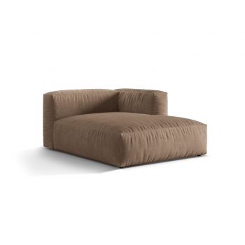 Sezlong modular living dreapta 1 loc, Martina-120, Micadoni Home, 176x123x75 cm, catifea, bej inchis