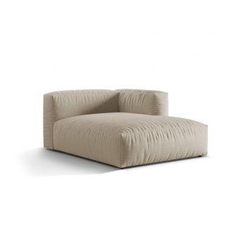 Sezlong modular living dreapta 1 loc, Martina-169, Micadoni Home, 176x123x75 cm, tesatura structurata catifelata, bej deschis