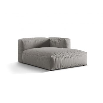 Sezlong modular living dreapta 1 loc, Martina-169, Micadoni Home, 176x123x75 cm, tesatura structurata catifelata, gri deschis