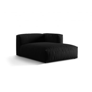 Sezlong modular living dreapta 1 loc, Martina-169, Micadoni Home, 176x123x75 cm, tesatura structurata catifelata, negru