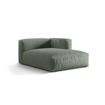 Sezlong modular living dreapta 1 loc, Martina-169, Micadoni Home, 176x123x75 cm, tesatura structurata catifelata, verde muschi