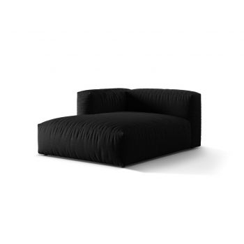 Sezlong modular living stanga 1 loc, Martina-169, Micadoni Home, 176x123x75 cm, tesatura structurata catifelata, negru