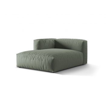 Sezlong modular living stanga 1 loc, Martina-169, Micadoni Home, 176x123x75 cm, tesatura structurata catifelata, verde muschi