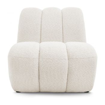 Fotoliu alb cu tapițerie din țesătură bouclé Janissaire – Bobochic Paris Fotoliu alb cu tapițerie din țesătură bouclé Janissaire – Bobochic Paris