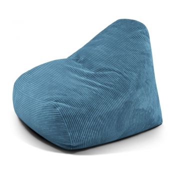 Fotoliu bean bag albastru cu tapițerie din catifea reiată Snug 100 – SLOWDOWN Fotoliu bean bag albastru cu tapițerie din catifea reiată Snug 100 – SLOWDOWN