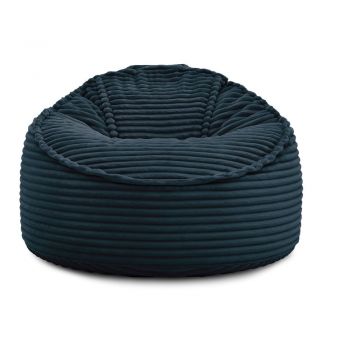 Fotoliu bean bag albastru închis cu tapițerie din catifea reiată Socrate – Bobochic Paris Fotoliu bean bag albastru închis cu tapițerie din catifea reiată Socrate – Bobochic Paris