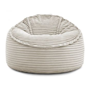 Fotoliu bean bag bej cu tapițerie din catifea reiată Socrate – Bobochic Paris Fotoliu bean bag bej cu tapițerie din catifea reiată Socrate – Bobochic Paris