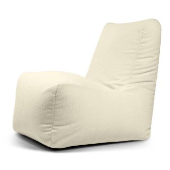Fotoliu bean bag crem cu tapițerie din țesătură bouclé Seat Lounge – SLOWDOWN Fotoliu bean bag crem cu tapițerie din țesătură bouclé Seat Lounge – SLOWDOWN