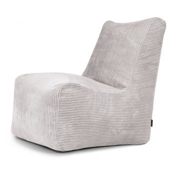 Fotoliu bean bag gri deschis cu tapițerie din catifea reiată Seat Lounge – SLOWDOWN Fotoliu bean bag gri deschis cu tapițerie din catifea reiată Seat Lounge – SLOWDOWN