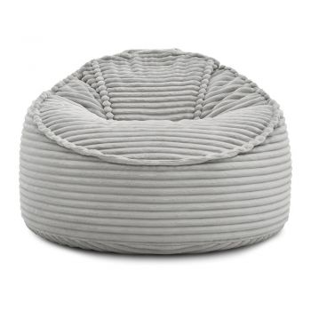 Fotoliu bean bag gri deschis cu tapițerie din catifea reiată Socrate – Bobochic Paris Fotoliu bean bag gri deschis cu tapițerie din catifea reiată Socrate – Bobochic Paris
