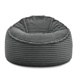 Fotoliu bean bag gri închis cu tapițerie din catifea reiată Socrate – Bobochic Paris Fotoliu bean bag gri închis cu tapițerie din catifea reiată Socrate – Bobochic Paris