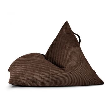 Fotoliu bean bag maro închis cu tapițerie din catifea reiată Razz – SLOWDOWN Fotoliu bean bag maro închis cu tapițerie din catifea reiată Razz – SLOWDOWN