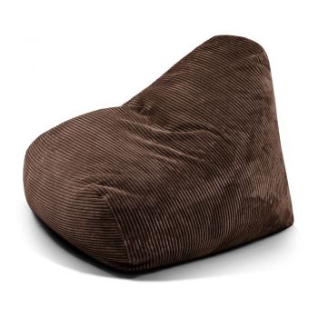 Fotoliu bean bag maro închis cu tapițerie din catifea reiată Snug 100 – SLOWDOWN Fotoliu bean bag maro închis cu tapițerie din catifea reiată Snug 100 – SLOWDOWN