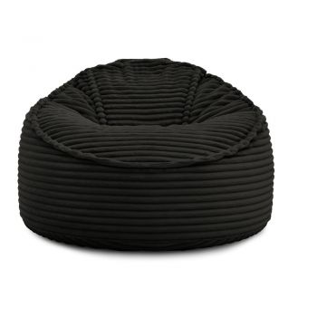 Fotoliu bean bag negru cu tapițerie din catifea reiată Socrate – Bobochic Paris Fotoliu bean bag negru cu tapițerie din catifea reiată Socrate – Bobochic Paris