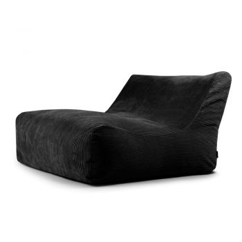 Fotoliu bean bag negru cu tapițerie din catifea reiată Sofa Lounge – SLOWDOWN Fotoliu bean bag negru cu tapițerie din catifea reiată Sofa Lounge – SLOWDOWN