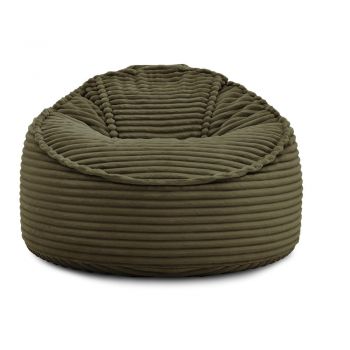 Fotoliu bean bag verde cu tapițerie din catifea reiată Socrate – Bobochic Paris Fotoliu bean bag verde cu tapițerie din catifea reiată Socrate – Bobochic Paris