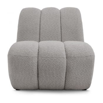 Fotoliu gri deschis cu tapițerie din țesătură bouclé Janissaire – Bobochic Paris Fotoliu gri deschis cu tapițerie din țesătură bouclé Janissaire – Bobochic Paris