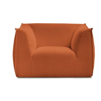 Fotoliu portocaliu cu tapițerie din țesătură bouclé Giorgia – Bobochic Paris Fotoliu portocaliu cu tapițerie din țesătură bouclé Giorgia – Bobochic Paris