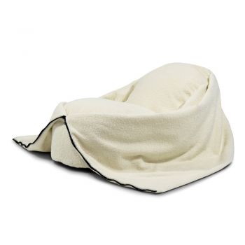 Fotoliu puf pentru copii crem cu tapițerie din țesătură bouclé Cocoon 80 – SLOWDOWN Fotoliu puf pentru copii crem cu tapițerie din țesătură bouclé Cocoon 80 – SLOWDOWN