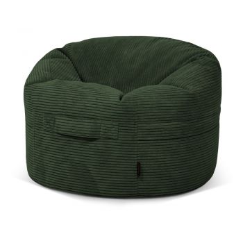 Fotoliu puf pentru copii verde cu tapițerie din catifea reiată Roll 80 – SLOWDOWN Fotoliu puf pentru copii verde cu tapițerie din catifea reiată Roll 80 – SLOWDOWN
