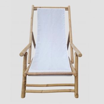 Sezlong Mare, Homla, 60x115x83 cm, bambus/poliester, natur/alb Sezlong Mare, Homla, 60x115x83 cm, bambus/poliester, natur/alb