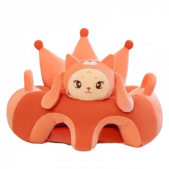 Fotoliu bebe cu spatar si suport de picioare Royal Crown Baby Cat, Pisicuta Corai Fotoliu bebe cu spatar si suport de picioare Royal Crown Baby Cat, Pisicuta Corai