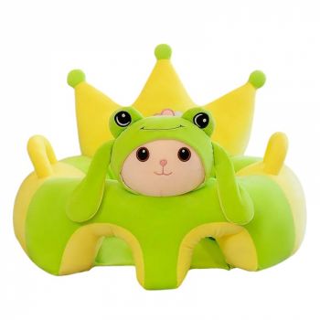 Fotoliu bebe cu spatar si suport de picioare Royal Crown Baby Frog, Broscuta verde Fotoliu bebe cu spatar si suport de picioare Royal Crown Baby Frog, Broscuta verde