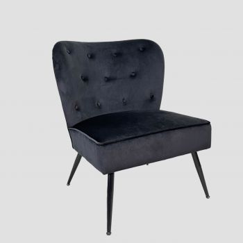 Fotoliu Eloya, Homla, 75.5x71x86 cm, MDF/metal/catifea din poliester, negru Fotoliu Eloya, Homla, 75.5x71x86 cm, MDF/metal/catifea din poliester, negru